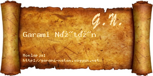 Garami Nátán névjegykártya